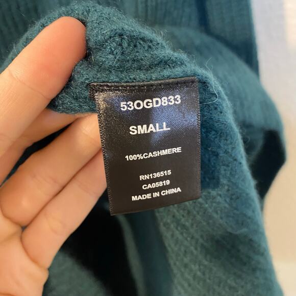 OGD One Grey Day Revolve Teal Green 100% Cashmere Sweater Dress Size Small NWT - Picture 8 of 11